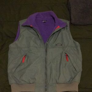 Vintage Army Green and Purple Patagonia Vest